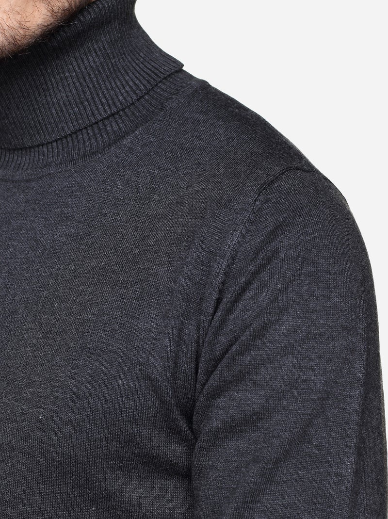 Camisola elegante de gola alta - Frilivin Cinza escuro - Kiabi