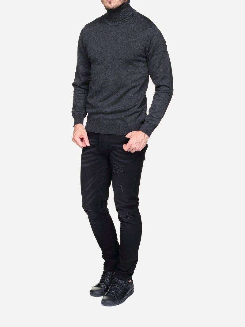 Camisola elegante de gola alta - Frilivin Cinza escuro - Kiabi