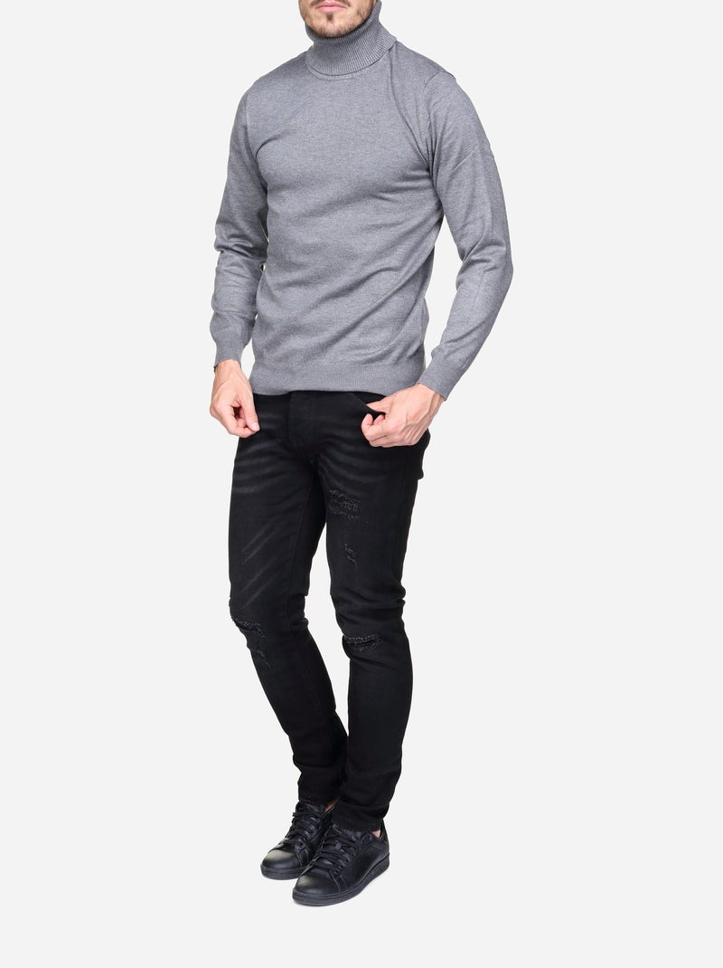 Camisola elegante de gola alta - Frilivin Cinza - Kiabi
