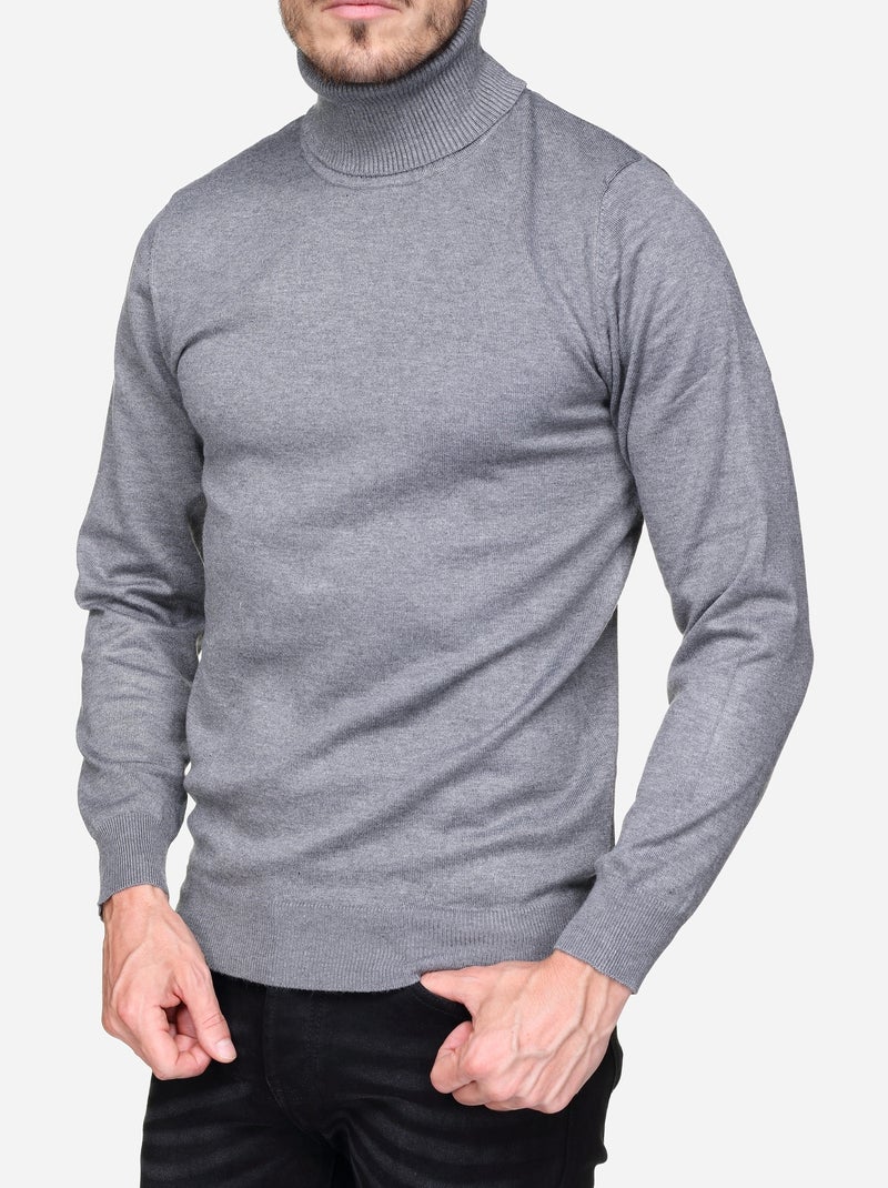Camisola elegante de gola alta - Frilivin Cinza - Kiabi