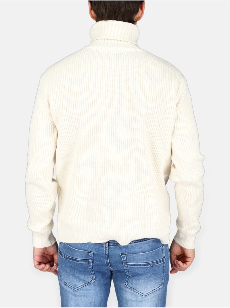 Camisola elegante de gola alta - Kenzarro Branco - Kiabi