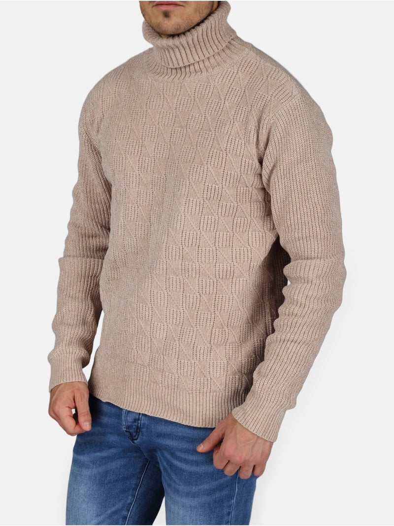 Camisola elegante de gola alta - Kenzarro Creme - Kiabi