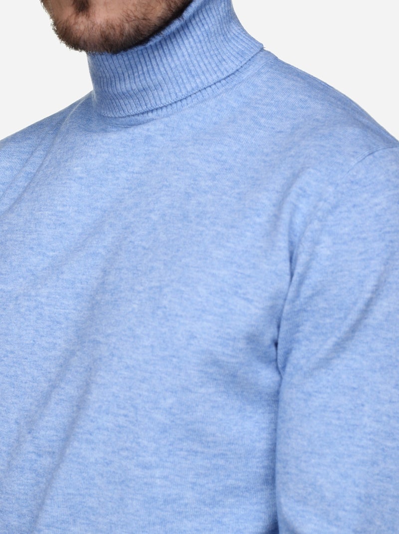 Camisola elegante de gola alta - Yves Enzo Azul - Kiabi