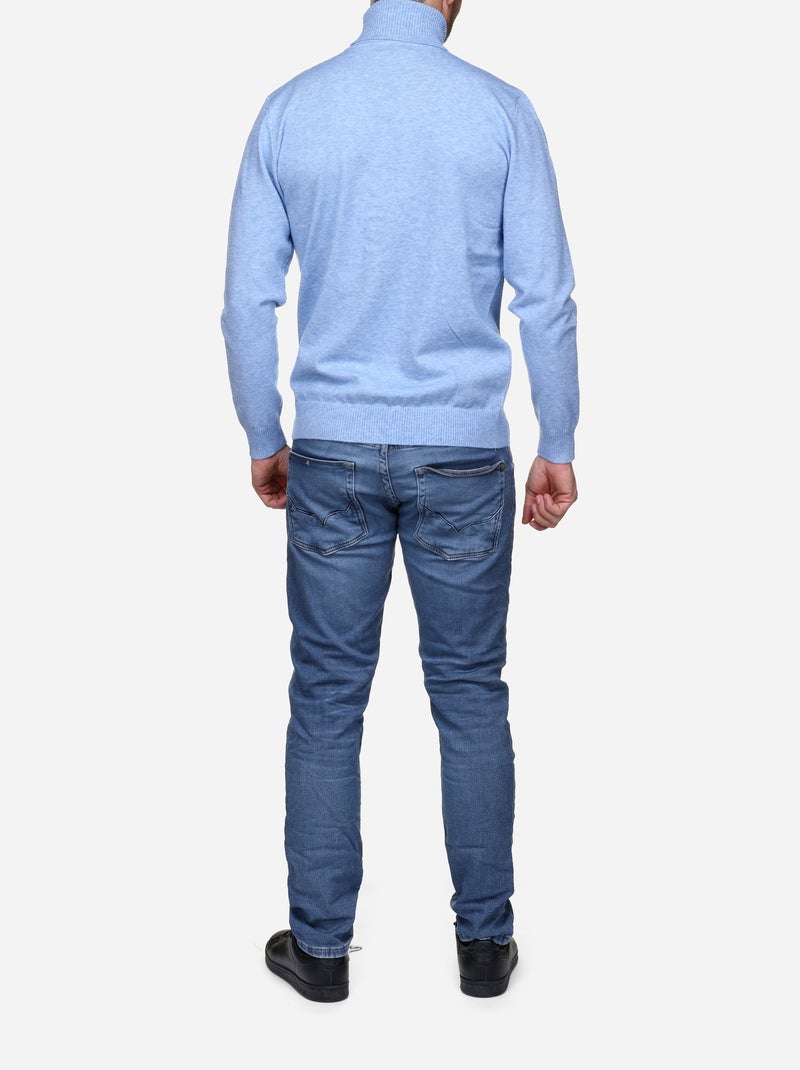 Camisola elegante de gola alta - Yves Enzo Azul - Kiabi