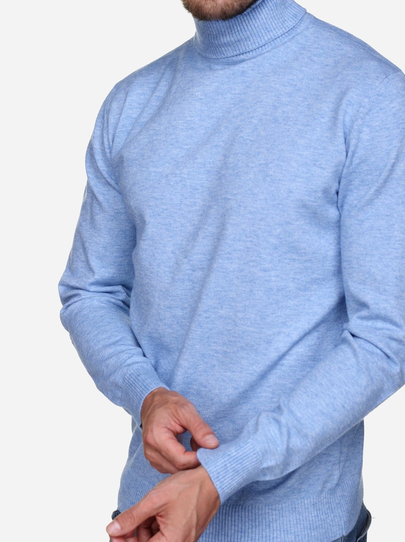 Camisola elegante de gola alta - Yves Enzo Azul - Kiabi