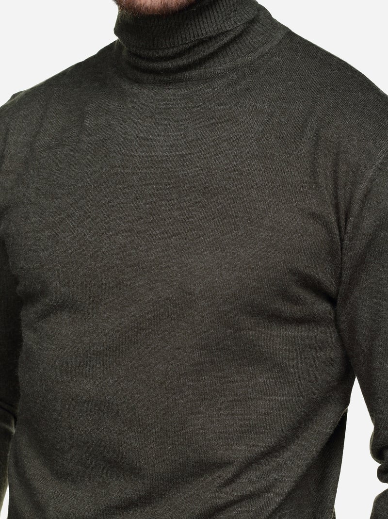 Camisola elegante de gola alta - Yves Enzo Cáqui - Kiabi