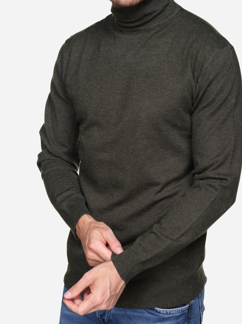 Camisola elegante de gola alta - Yves Enzo Cáqui - Kiabi