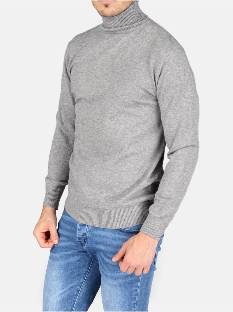 Camisola elegante de gola alta - Yves Enzo Cinza escuro - Kiabi