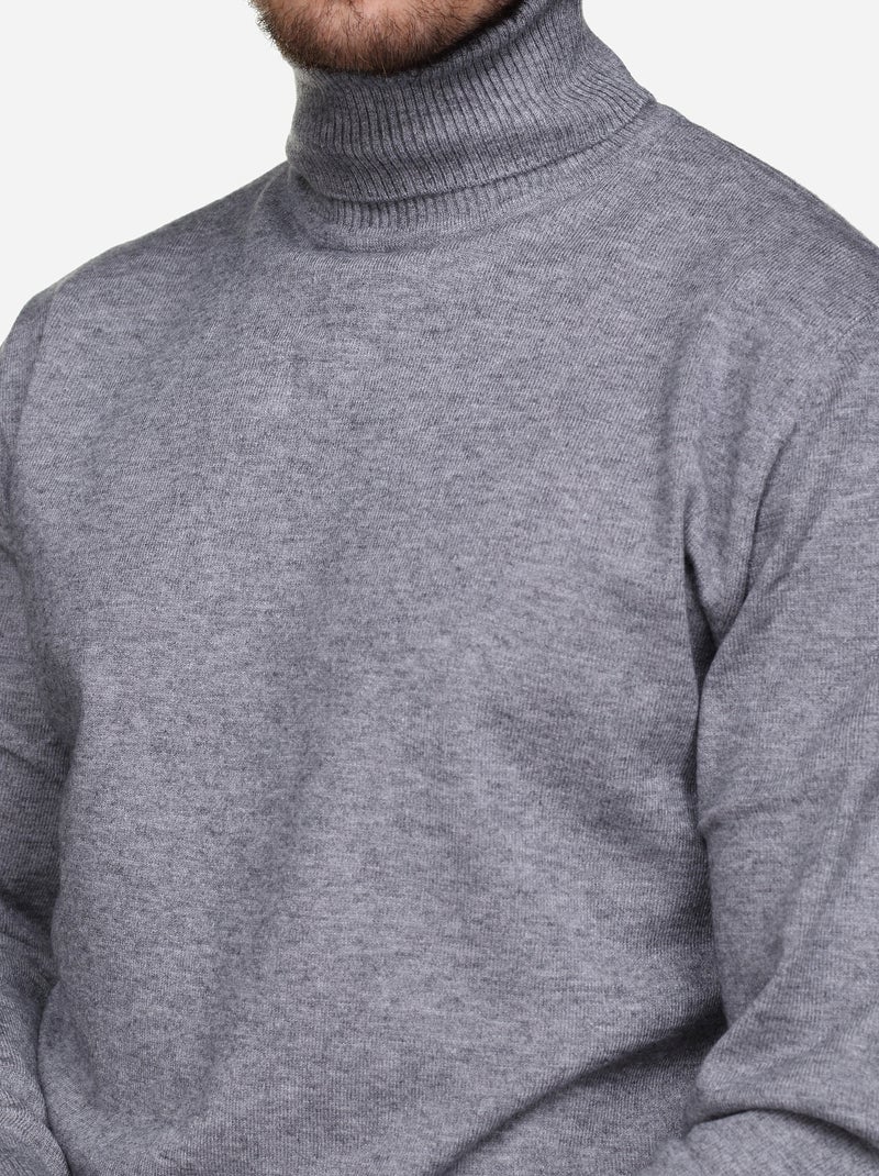 Camisola elegante de gola alta - Yves Enzo Cinza - Kiabi