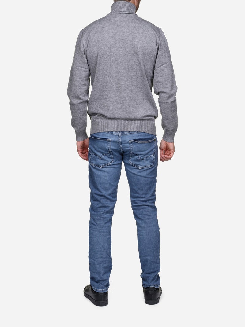 Camisola elegante de gola alta - Yves Enzo Cinza - Kiabi