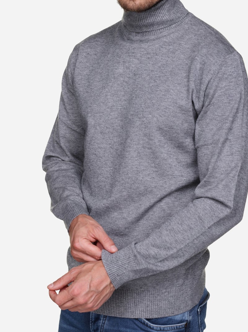 Camisola elegante de gola alta - Yves Enzo Cinza - Kiabi