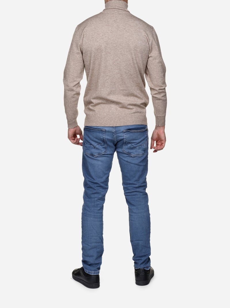Camisola elegante de gola alta - Yves Enzo Creme - Kiabi