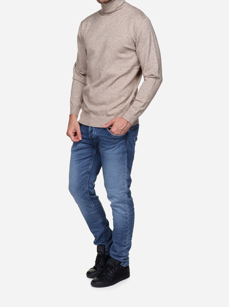 Camisola elegante de gola alta - Yves Enzo Creme - Kiabi