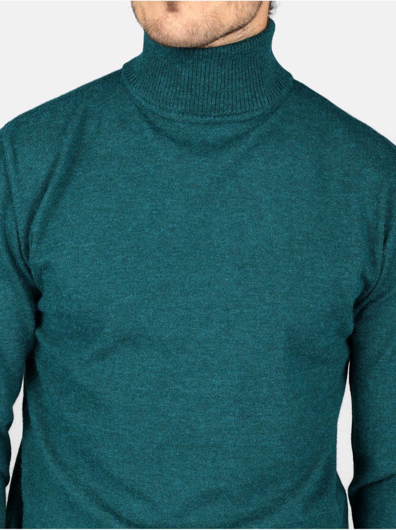 Camisola elegante de gola alta - Yves Enzo Verde - Kiabi