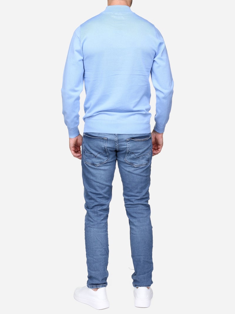 Camisola elegante de gola alta e mangas compridas - Frilivin Azul-céu - Kiabi