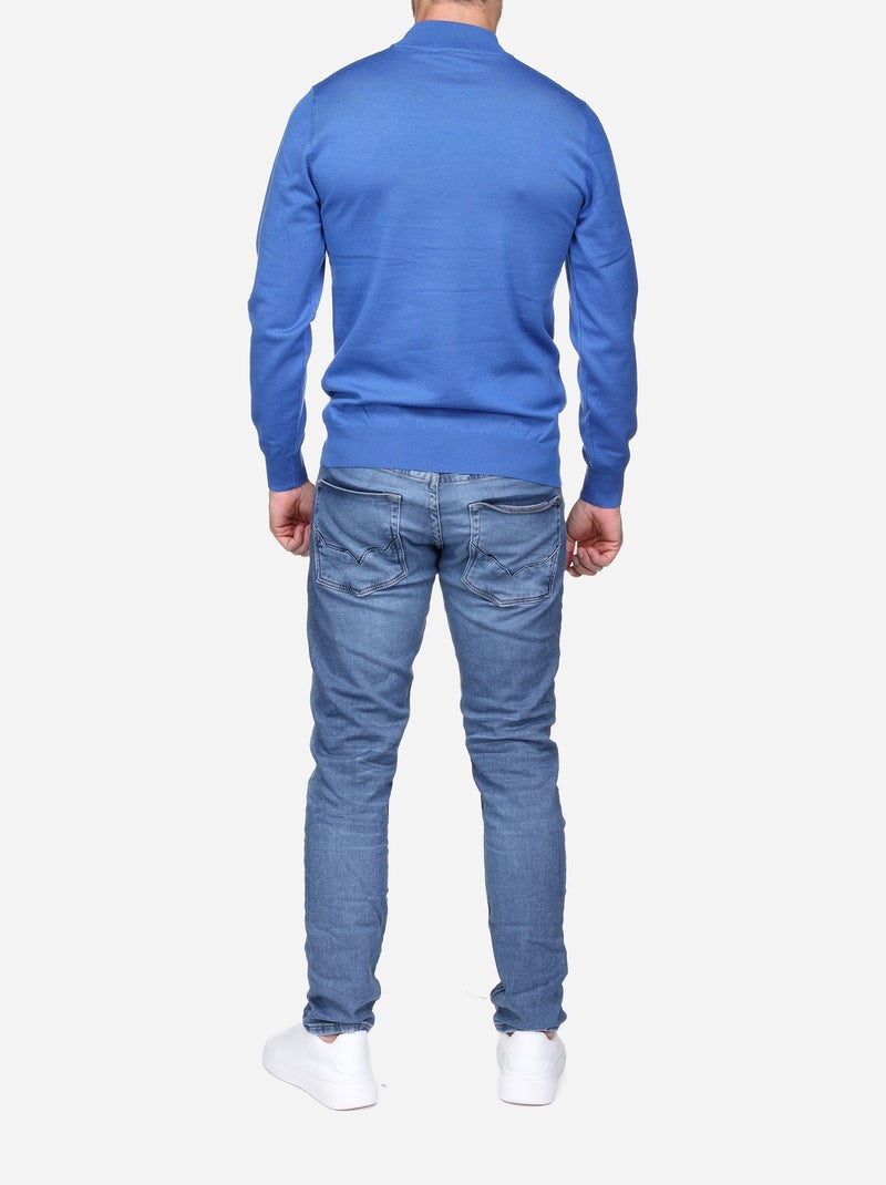Camisola elegante de gola alta e mangas compridas - Frilivin Azul - Kiabi