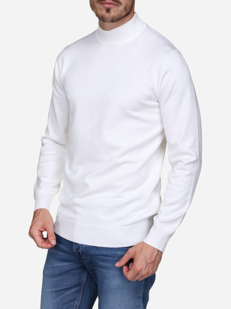 Camisola elegante de gola alta e mangas compridas - Frilivin Branco - Kiabi
