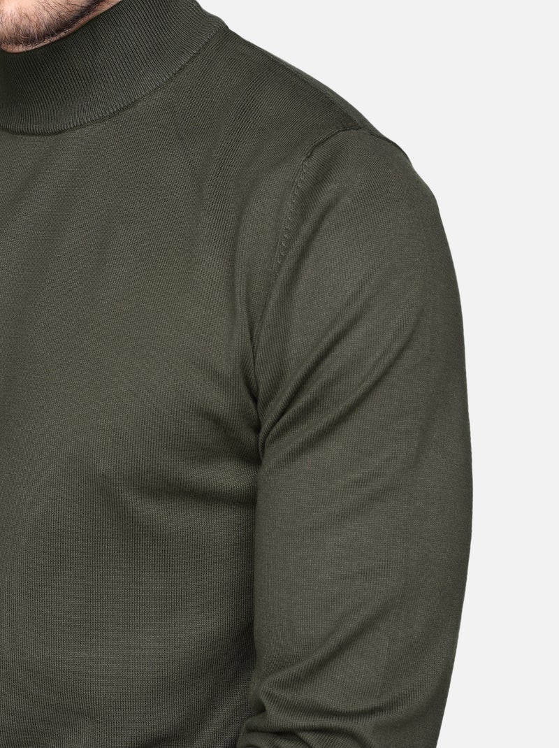 Camisola elegante de gola alta e mangas compridas - Frilivin Cáqui - Kiabi