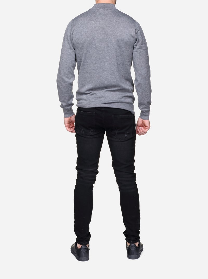 Camisola elegante de gola alta e mangas compridas - Frilivin Cinza - Kiabi