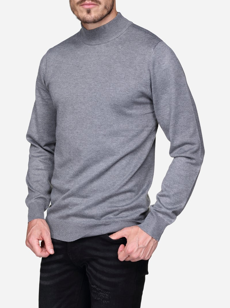 Camisola elegante de gola alta e mangas compridas - Frilivin Cinza - Kiabi