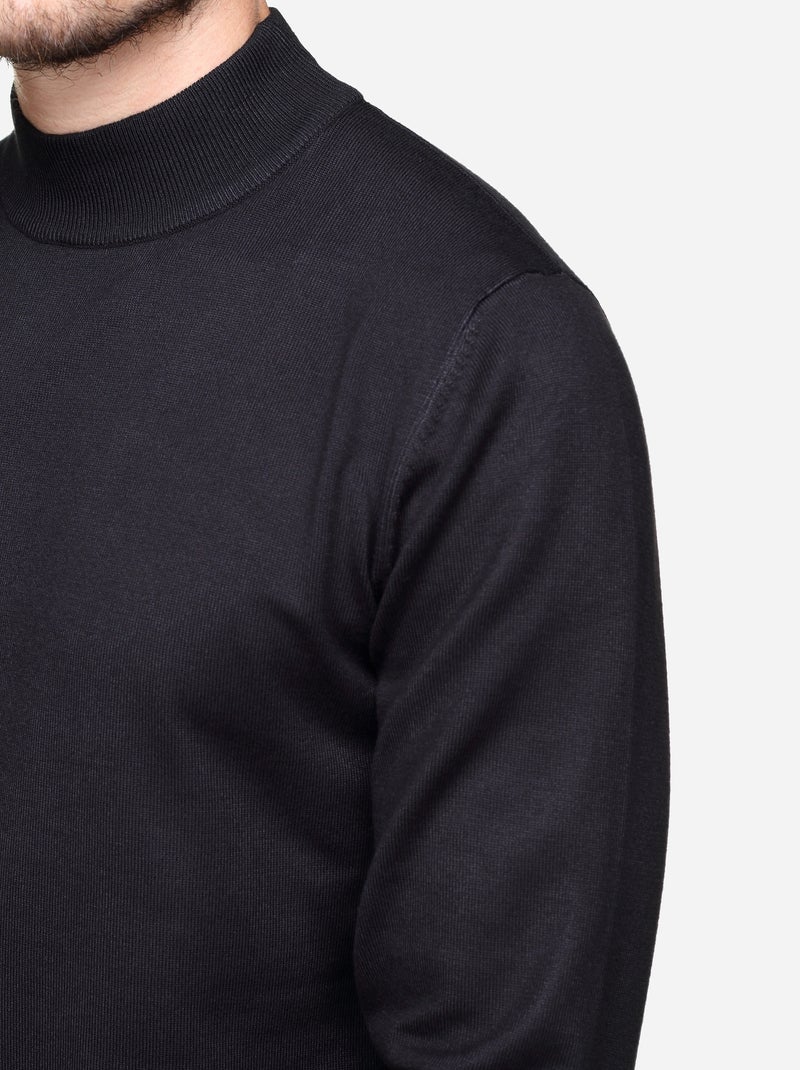 Camisola elegante de gola alta e mangas compridas - Frilivin Preto - Kiabi