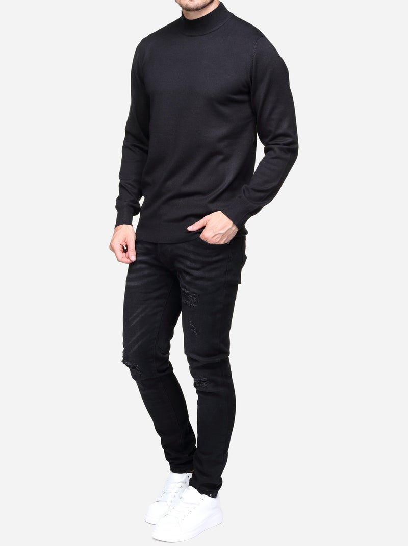 Camisola elegante de gola alta e mangas compridas - Frilivin Preto - Kiabi