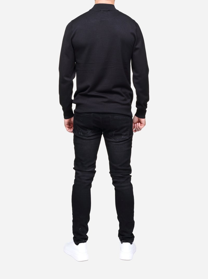 Camisola elegante de gola alta e mangas compridas - Frilivin Preto - Kiabi