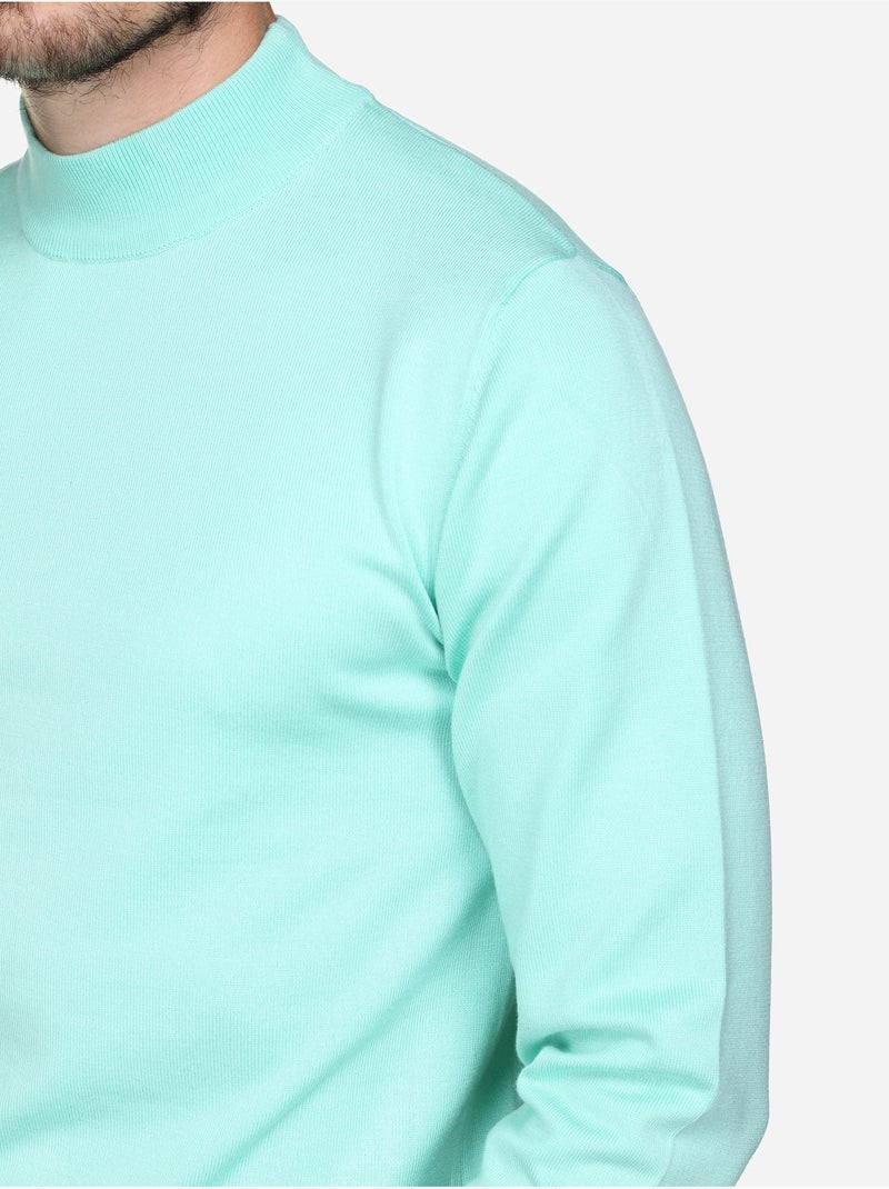 Camisola elegante de gola alta e mangas compridas - Frilivin Verde-água - Kiabi