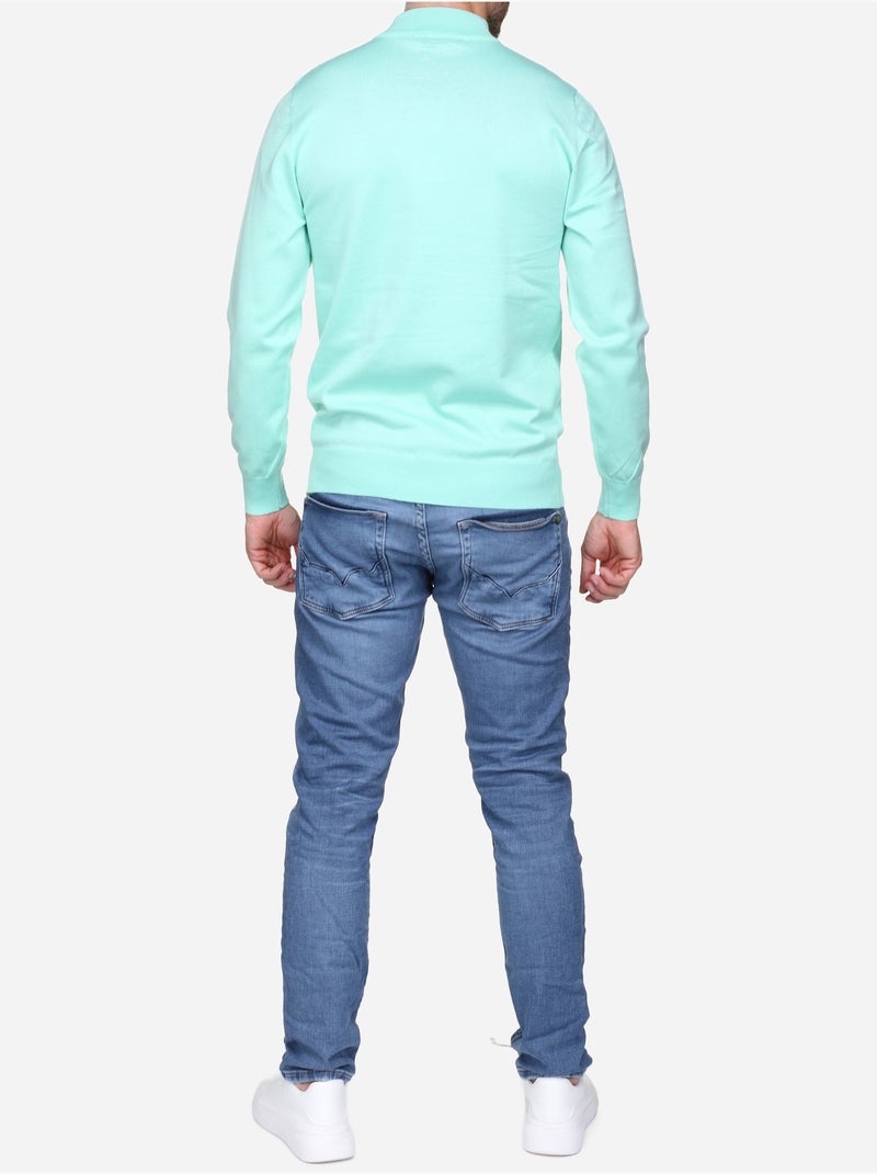 Camisola elegante de gola alta e mangas compridas - Frilivin Verde-água - Kiabi