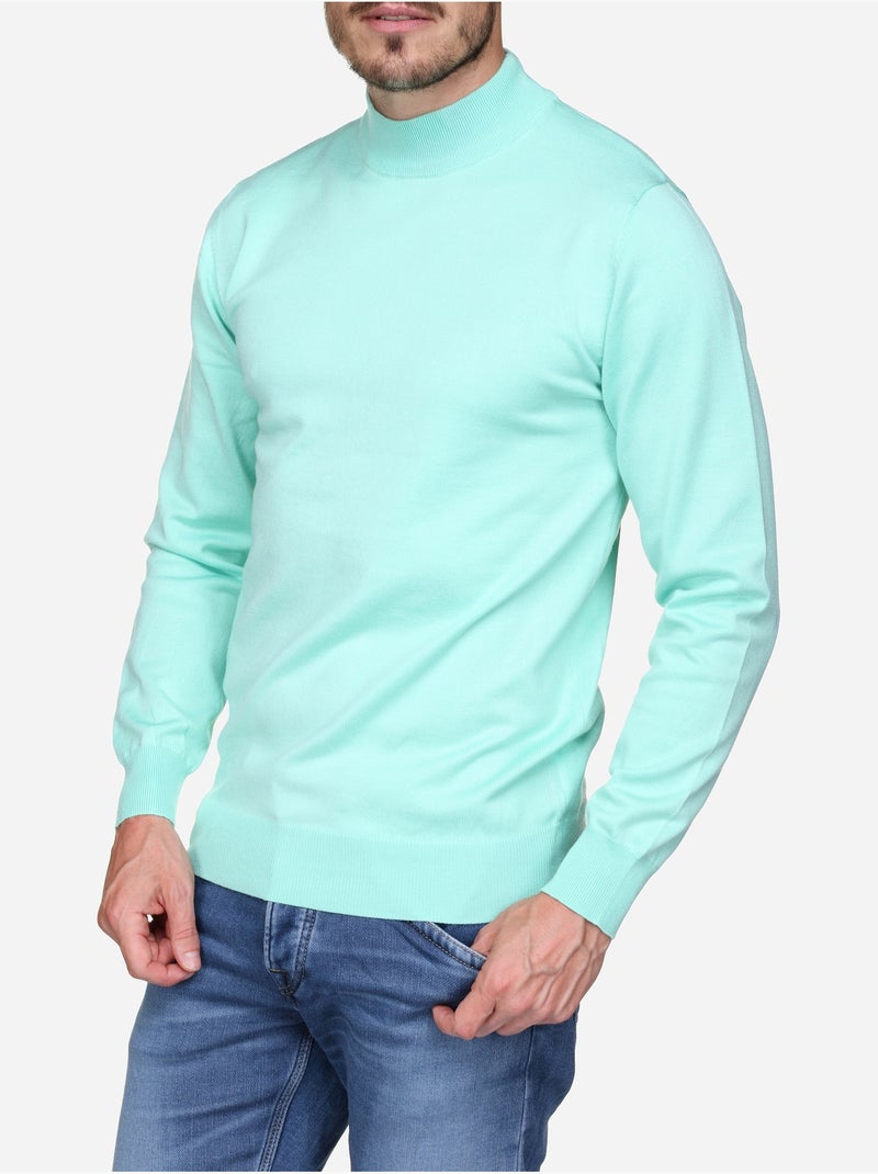 Camisola elegante de gola alta e mangas compridas - Frilivin Verde-água - Kiabi