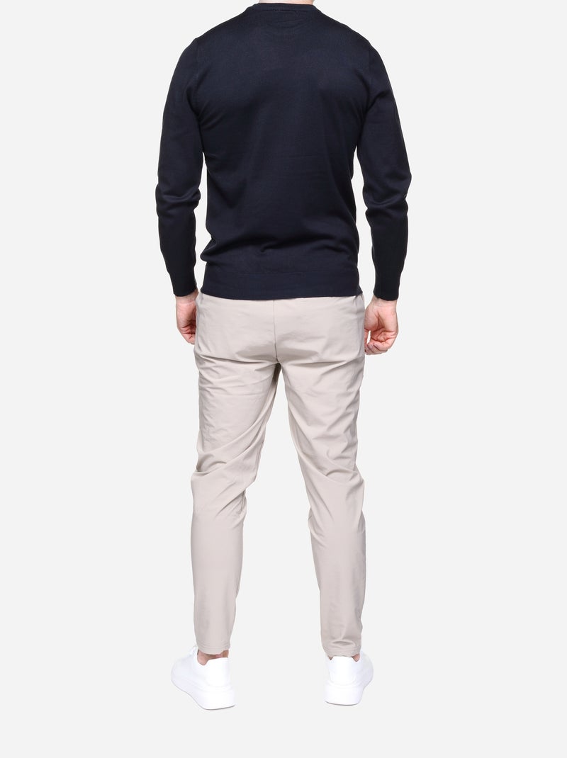 Camisola elegante de gola redonda - Frilivin Azul escuro - Kiabi