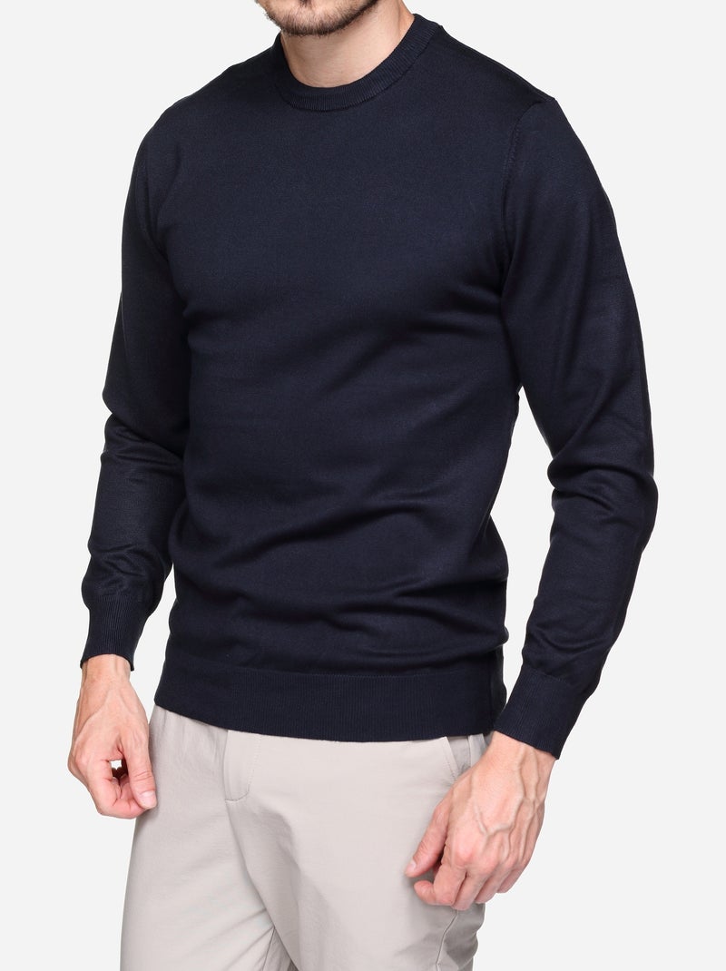 Camisola elegante de gola redonda - Frilivin Azul escuro - Kiabi