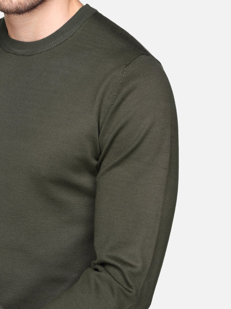Camisola elegante de gola redonda - Frilivin Cáqui - Kiabi