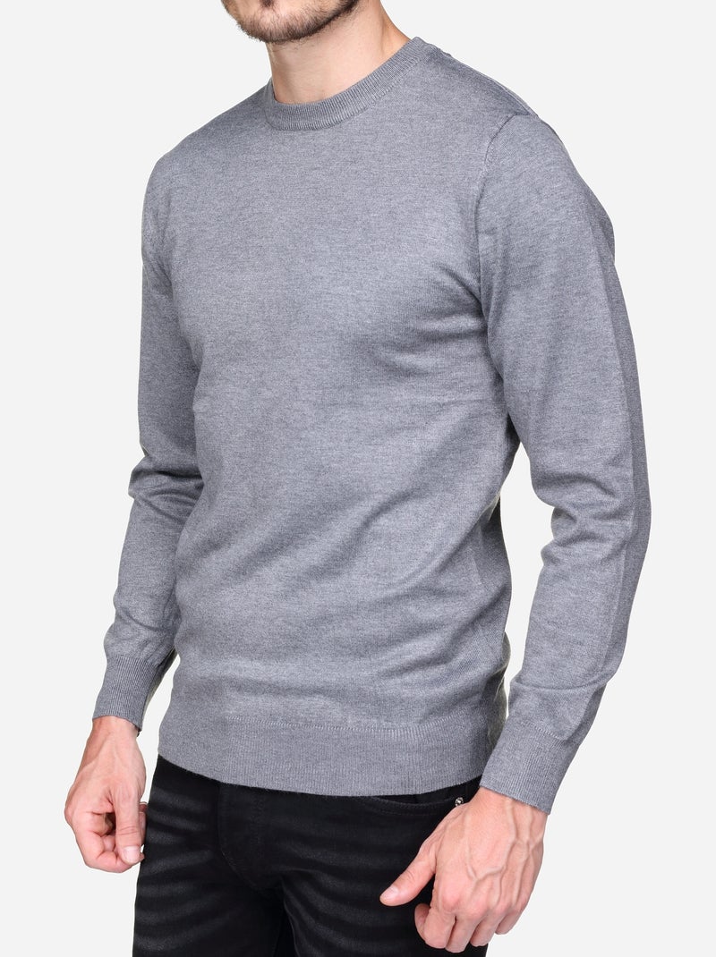 Camisola elegante de gola redonda - Frilivin Cinza claro - Kiabi