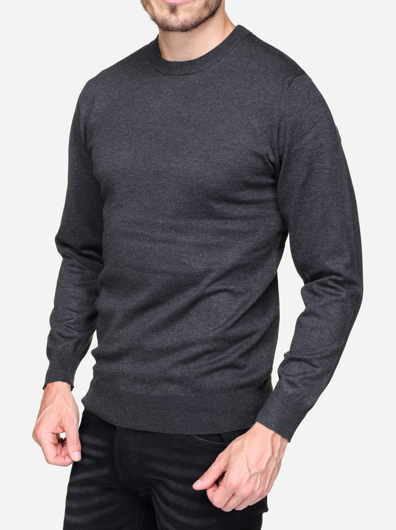 Camisola elegante de gola redonda - Frilivin Cinza escuro - Kiabi