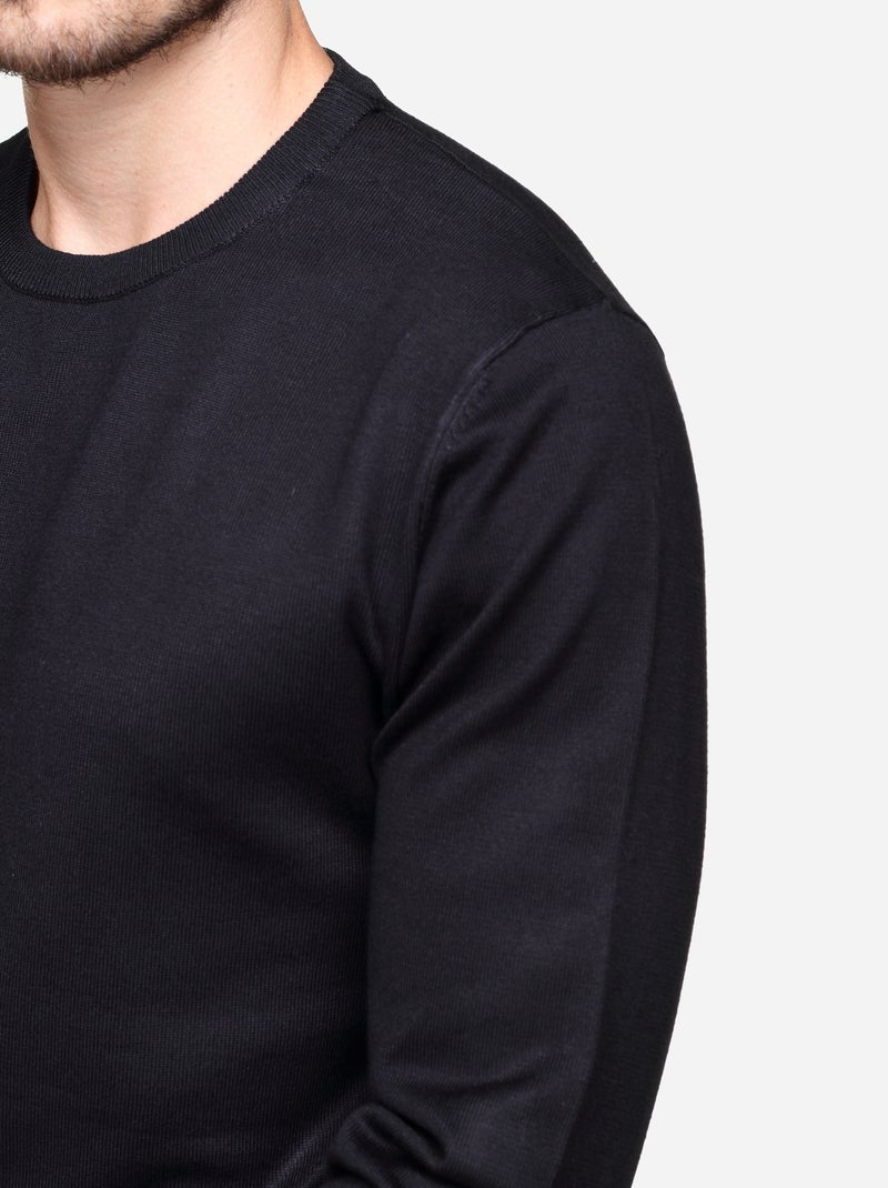 Camisola elegante de gola redonda - Frilivin Preto - Kiabi