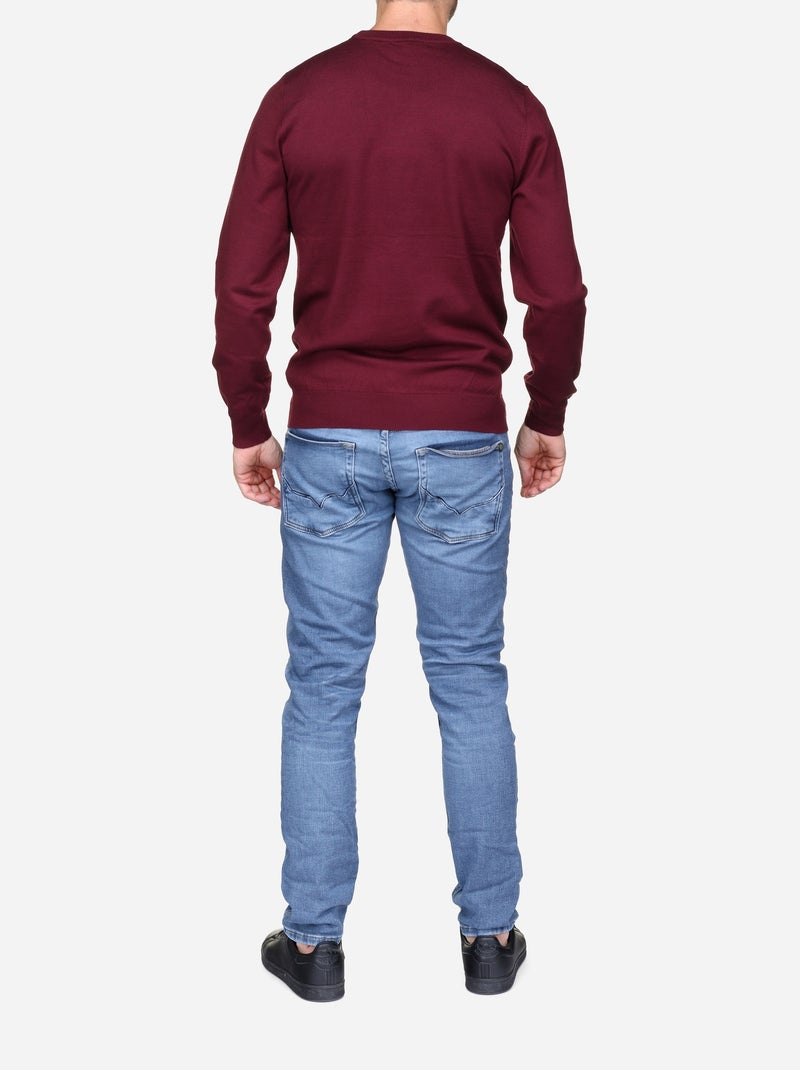 Camisola elegante de gola redonda - Frilivin Vermelho - Kiabi