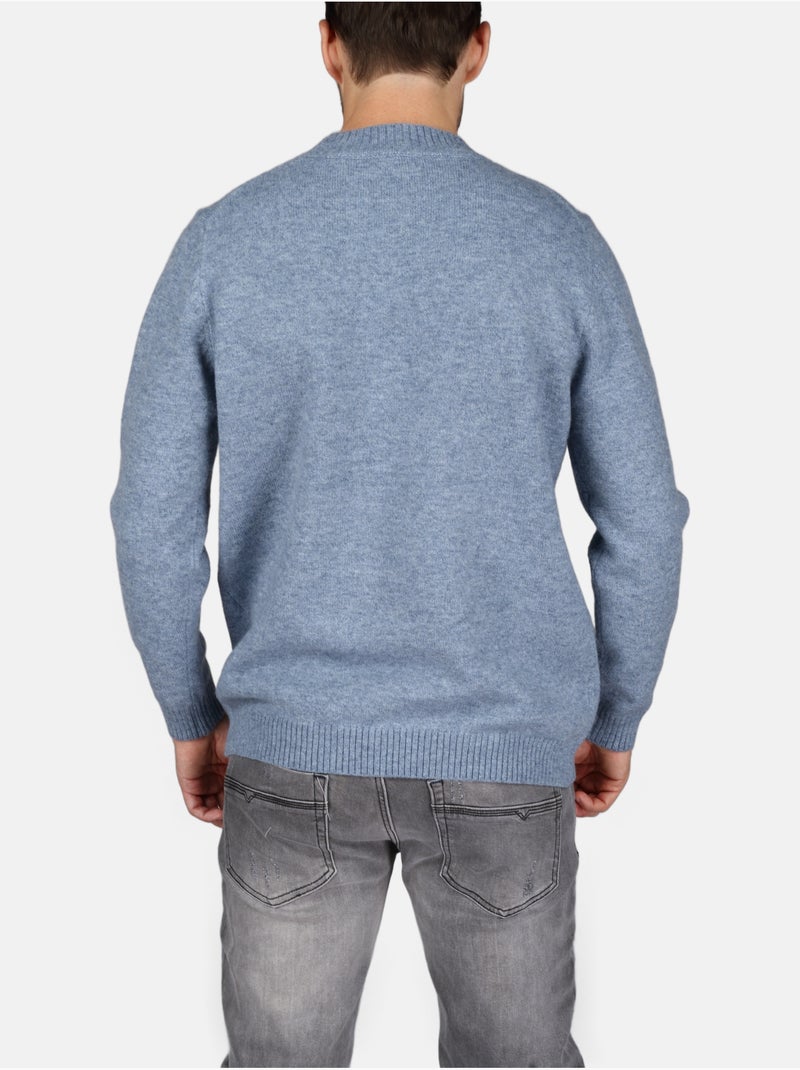 Camisola elegante de gola redonda - Kenzarro Azul - Kiabi