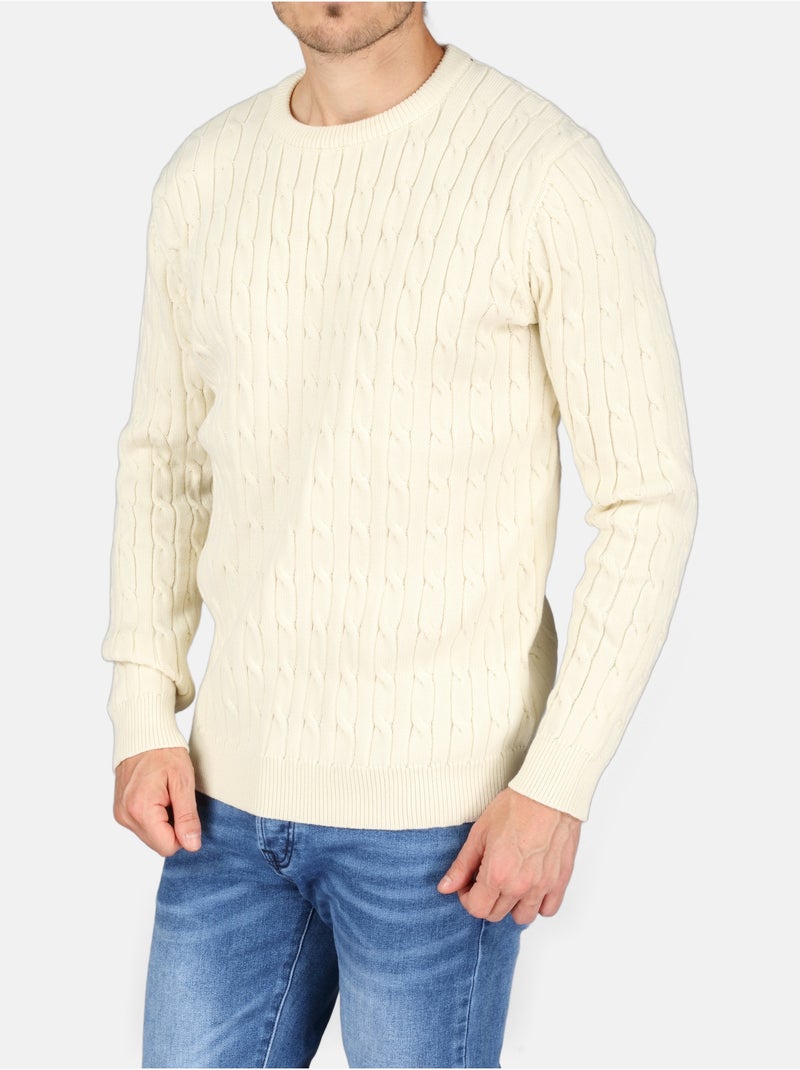 Camisola elegante de gola redonda - Kenzarro Branco - Kiabi