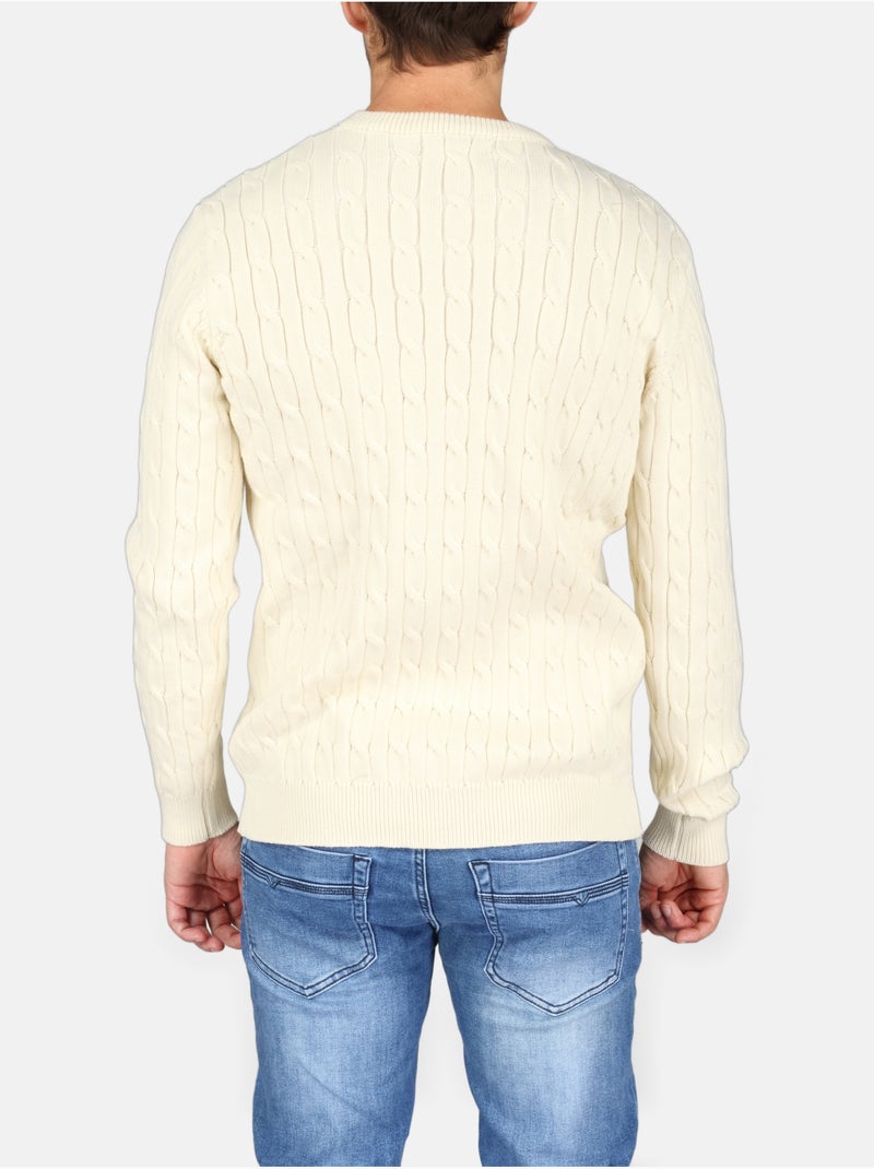 Camisola elegante de gola redonda - Kenzarro Branco - Kiabi