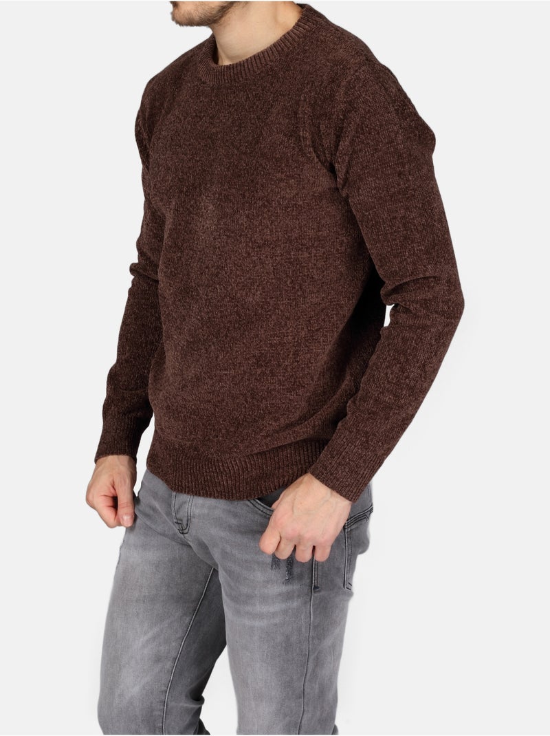 Camisola elegante de gola redonda - Kenzarro Castanho - Kiabi