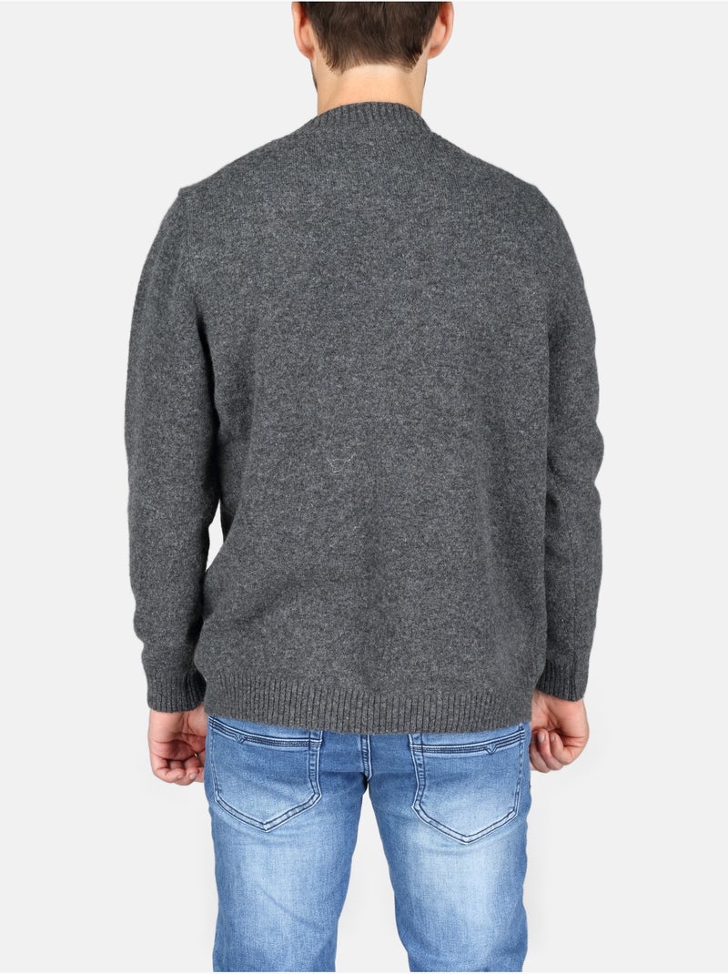 Camisola elegante de gola redonda - Kenzarro Cinza escuro - Kiabi