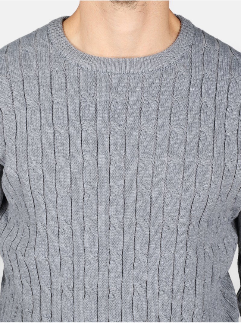 Camisola elegante de gola redonda - Kenzarro Cinza - Kiabi