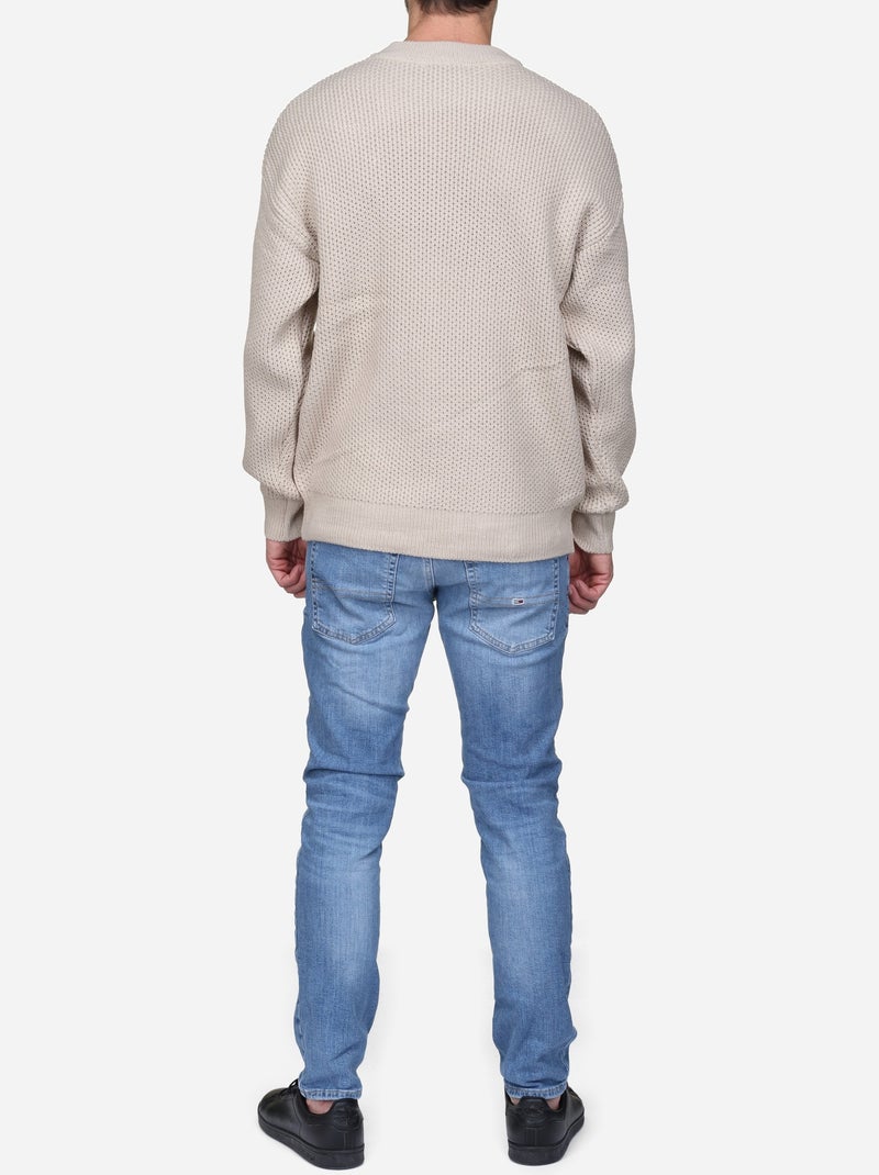 Camisola elegante de gola redonda - Kenzarro Creme - Kiabi