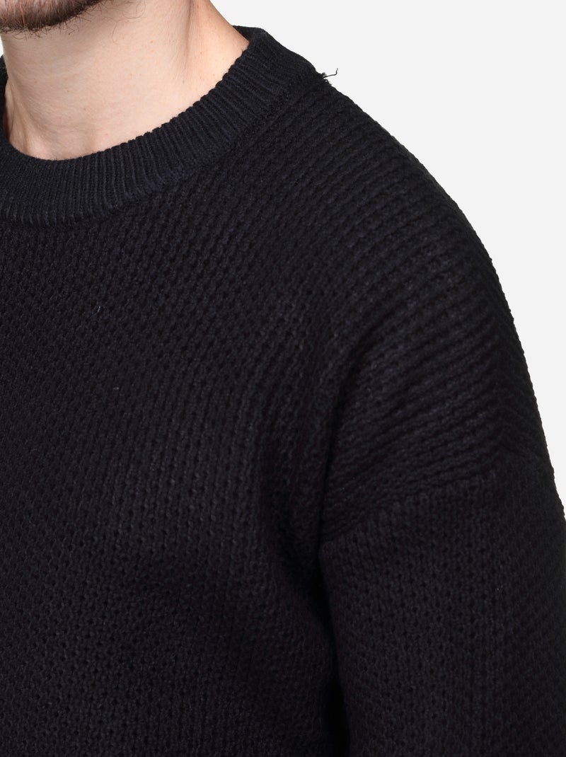 Camisola elegante de gola redonda - Kenzarro Preto - Kiabi