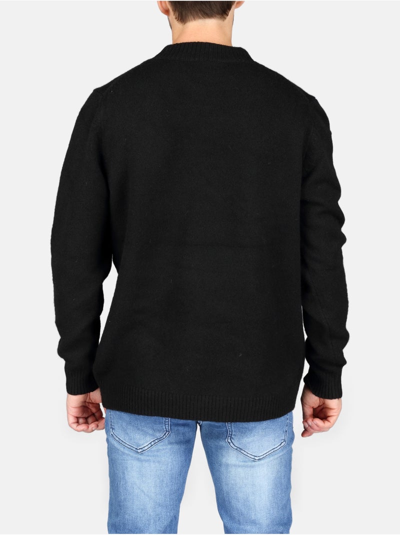 Camisola elegante de gola redonda - Kenzarro Preto - Kiabi