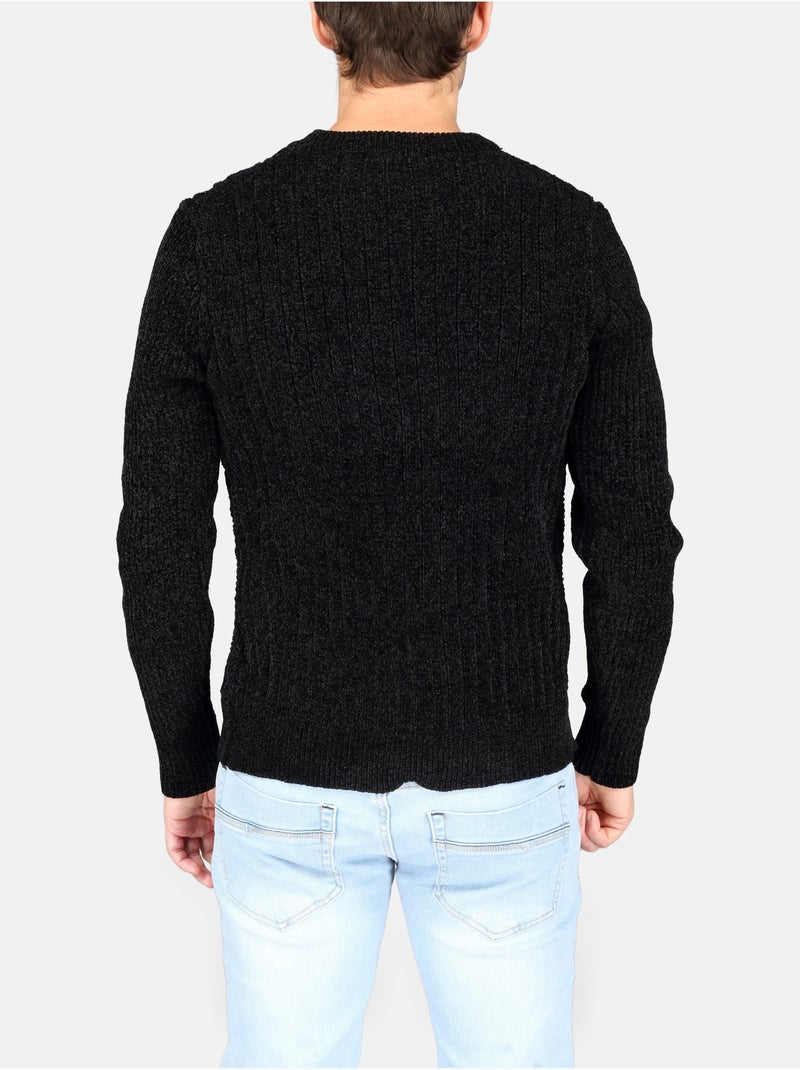 Camisola elegante de gola redonda - Kenzarro Preto - Kiabi