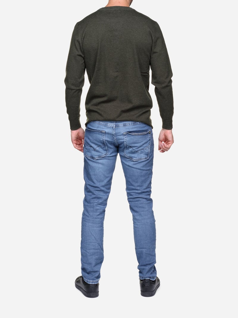 Camisola elegante de gola redonda - Yves Enzo Cáqui - Kiabi