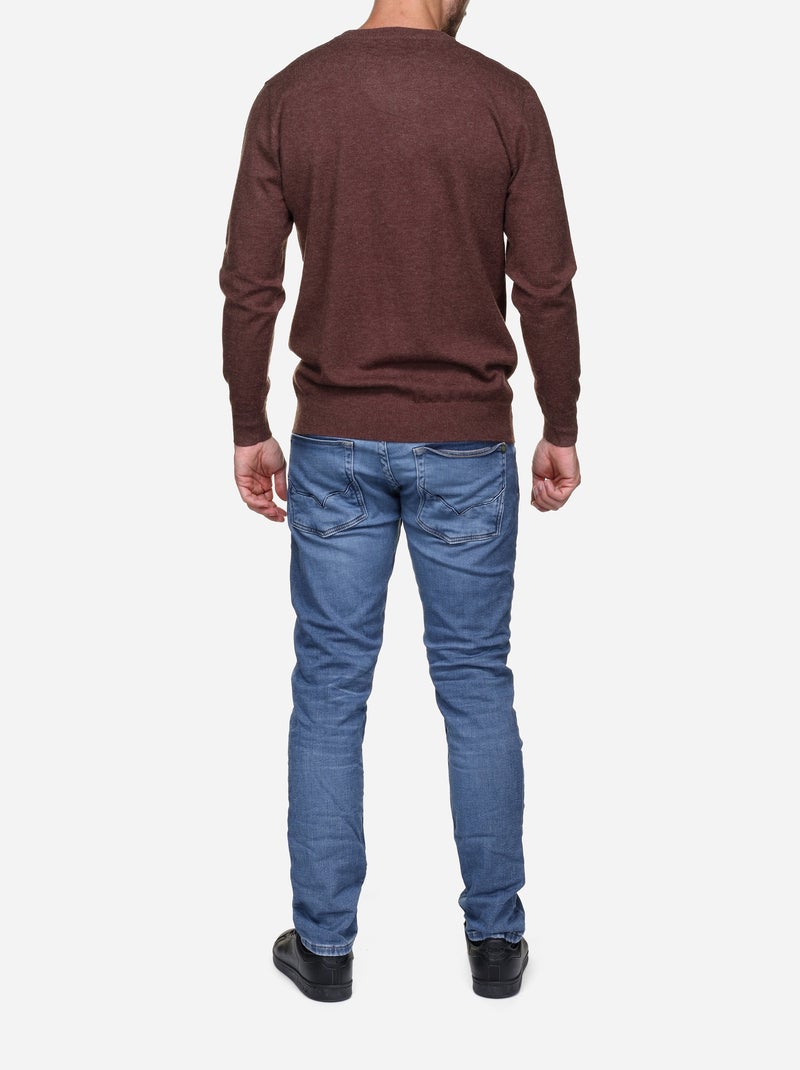 Camisola elegante de gola redonda - Yves Enzo Castanho - Kiabi