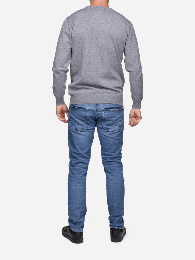 Camisola elegante de gola redonda - Yves Enzo Cinza - Kiabi